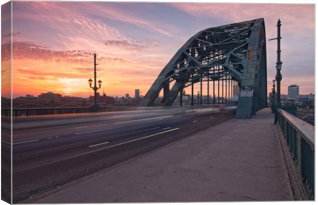 Newcastle Tyne Bridge Sunset Canvas Print by Rob Cole