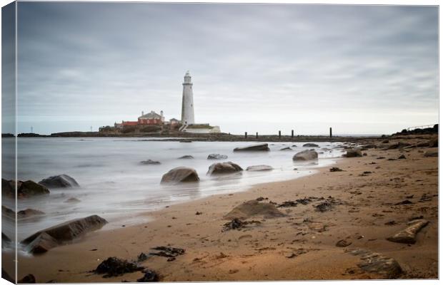 St Mary's Lighthouse, Whitley Bay Canvas Print by Rob Cole