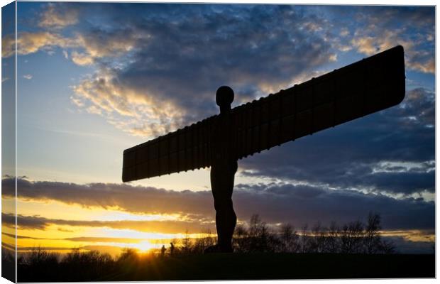 Angel of the North Silhouette Canvas Print by Rob Cole