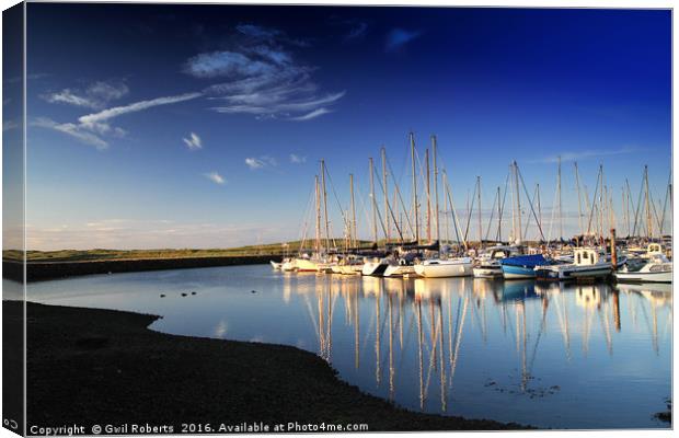 Amble Harbour Canvas Print by Gwil Roberts