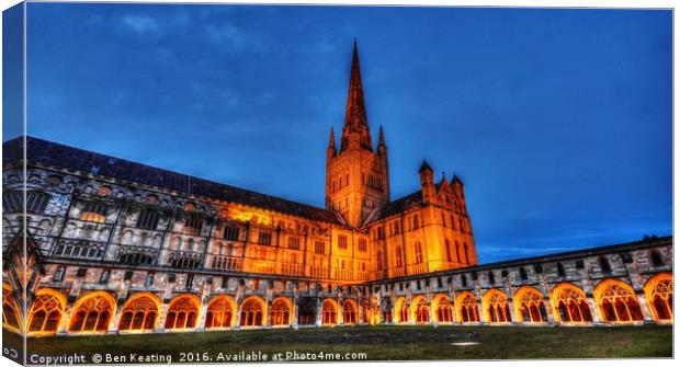 Norwich Cathedral at Night Canvas Print by Ben Keating