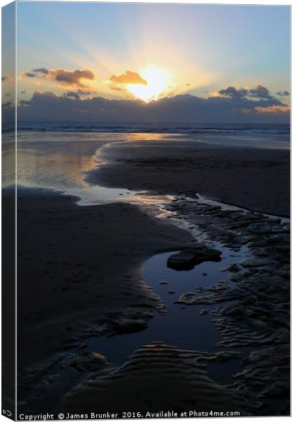 Dunraven or Southerndown Bay Sunset South Wales Canvas Print by James Brunker