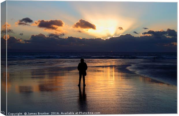 Sunset at Dunraven Bay Glamorgan South Wales Canvas Print by James Brunker