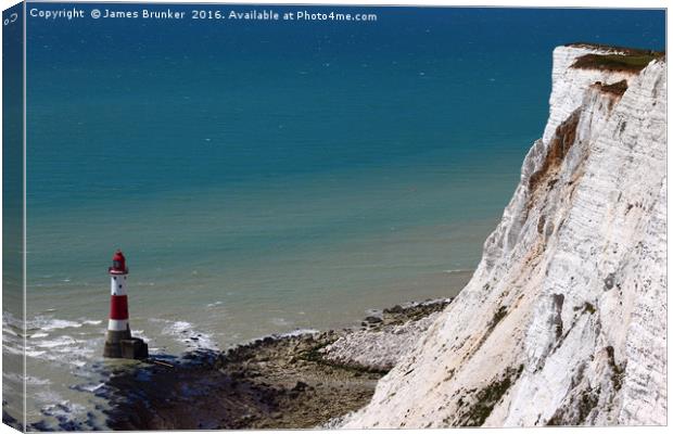 Beachy Head Cliff and Lighthouse Canvas Print by James Brunker