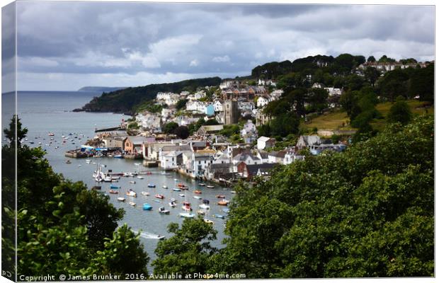 View Across River Fowey to Fowey Cornwall Canvas Print by James Brunker