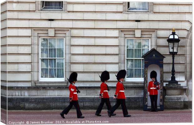 Changing of the Guard outside Buckingham Palace Canvas Print by James Brunker