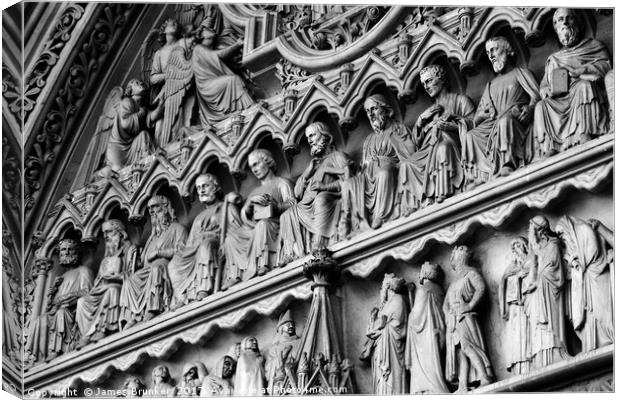 Disciple Stone Carvings Westminster Abbey Canvas Print by James Brunker