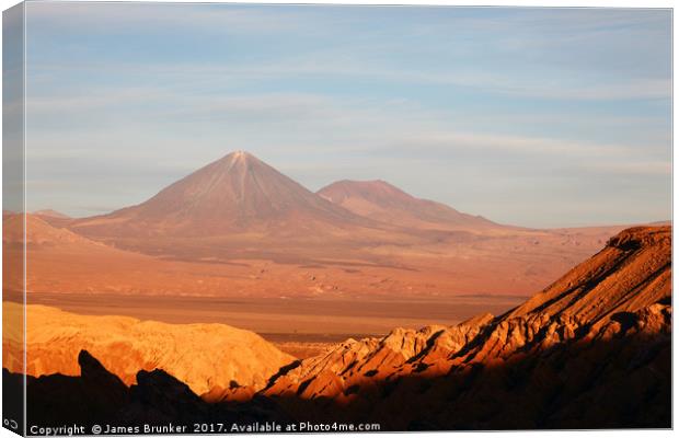 Late Afternoon Light in the Atacama Desert Chile Canvas Print by James Brunker