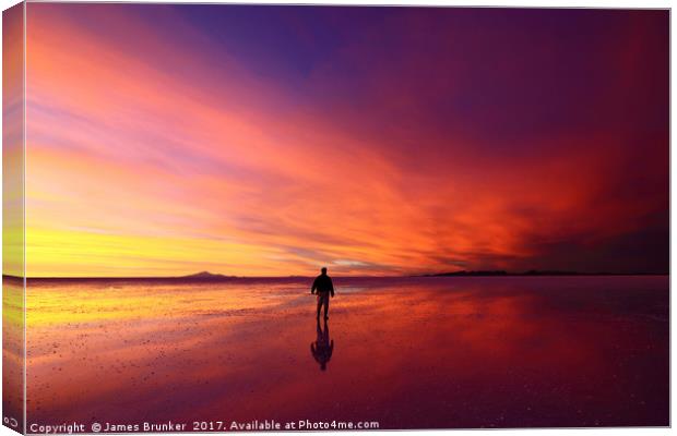 Sunset Inspiration Salar de Uyuni Bolivia Canvas Print by James Brunker