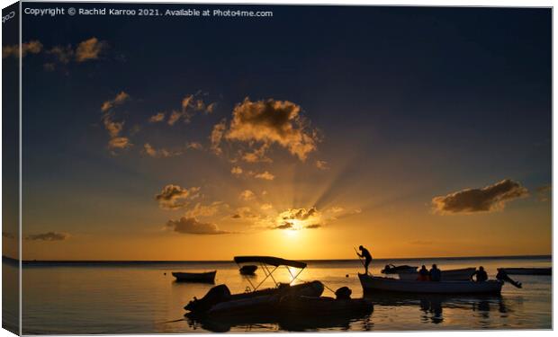 Sunset in Mauritius Canvas Print by Rachid Karroo