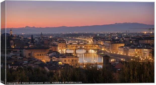 Florence by night Canvas Print by Ranko Dokmanovic