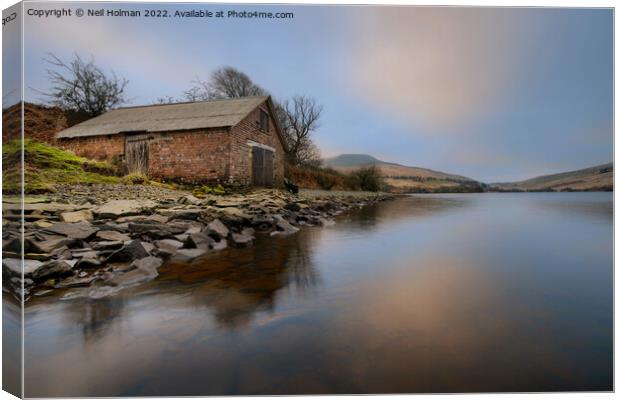 The Boat House, Cray reservoir, Brecon Beacons Canvas Print by Neil Holman