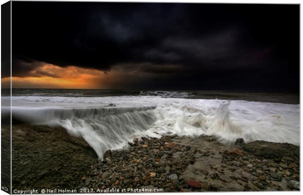 Approaching Storm at Ogmore by Sea Canvas Print by Neil Holman