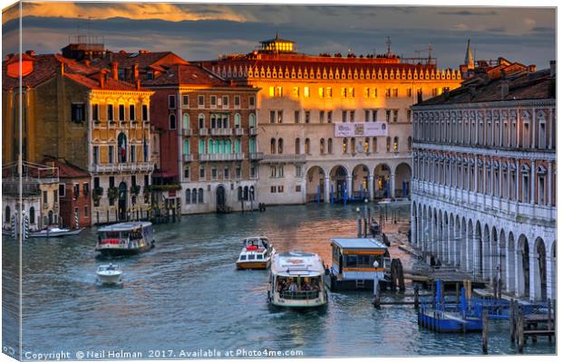 The Grand Canal Venice  Canvas Print by Neil Holman