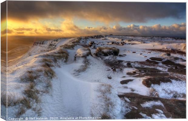 Craig Gwaun Taf Sunrise, Brecon Beacons Canvas Print by Neil Holman