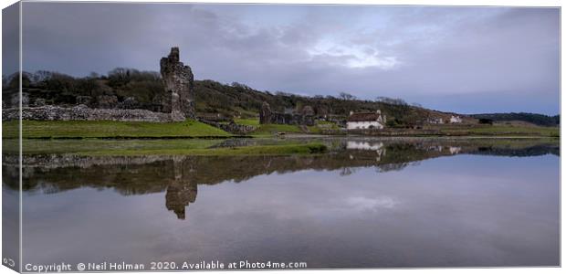 High Tide at Ogmore Castle Canvas Print by Neil Holman