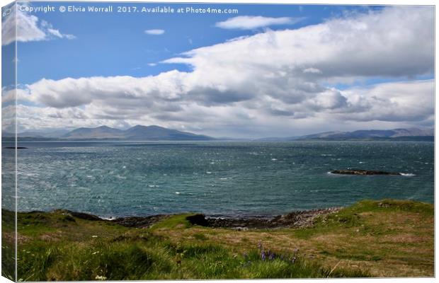 View of Firth of Lorne, Scotland Canvas Print by Elvia Worrall