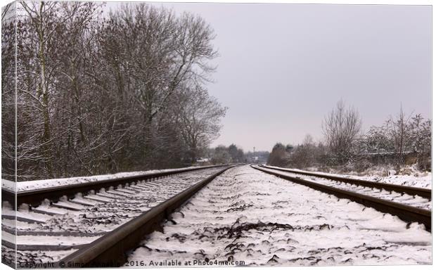 Winter Railway Canvas Print by Simon Annable