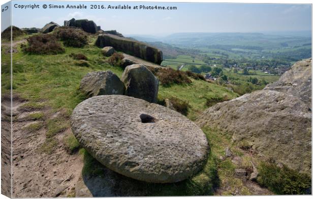 Derbyshire Millstone Canvas Print by Simon Annable