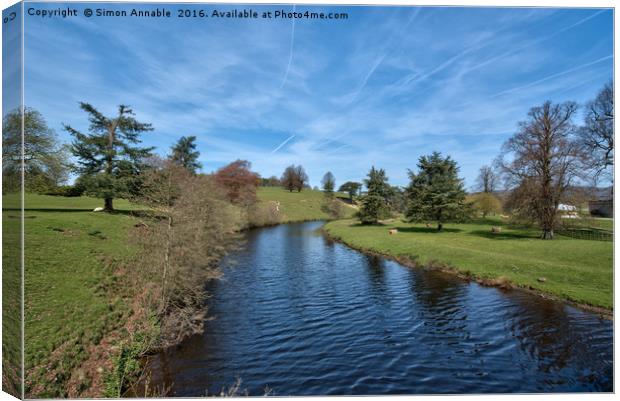 River Derwent Derbyshire Canvas Print by Simon Annable