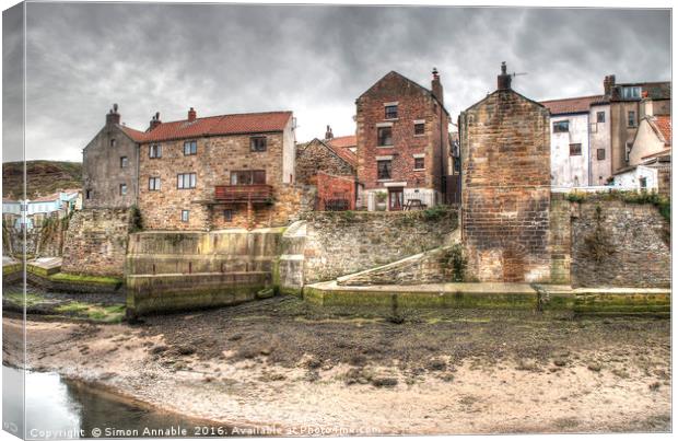 The Beck, Staithes Canvas Print by Simon Annable