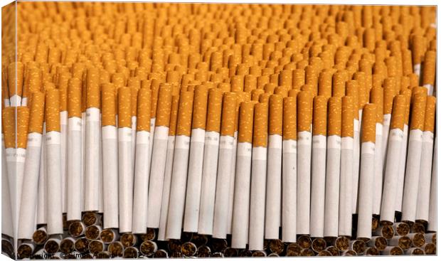 Lines Of Cigarettes Canvas Print by Simon Annable