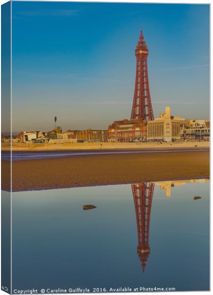 Reflective Tower Blackpool Canvas Print by Caroline James