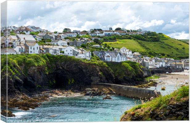 Port Isaac village Canvas Print by Joy Walker