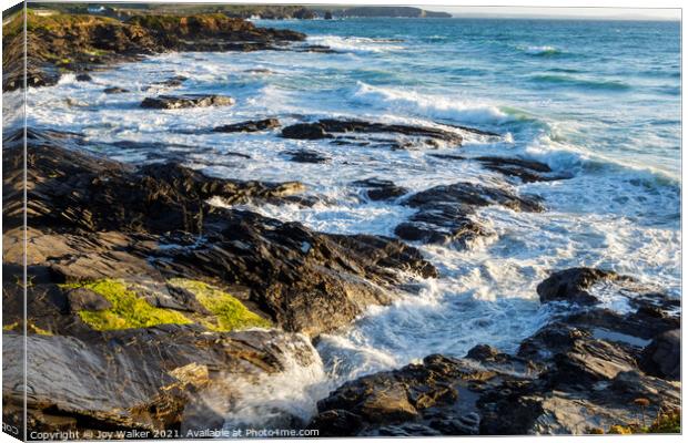 A view of Constantine bay, Cornwall, England, UK Canvas Print by Joy Walker