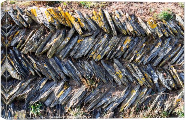 Dry stone wall in Cornwall, England, UK Canvas Print by Joy Walker