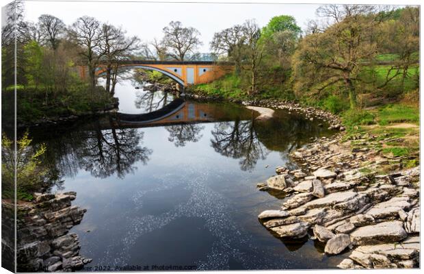 The road bridge over the river Lune Canvas Print by Joy Walker