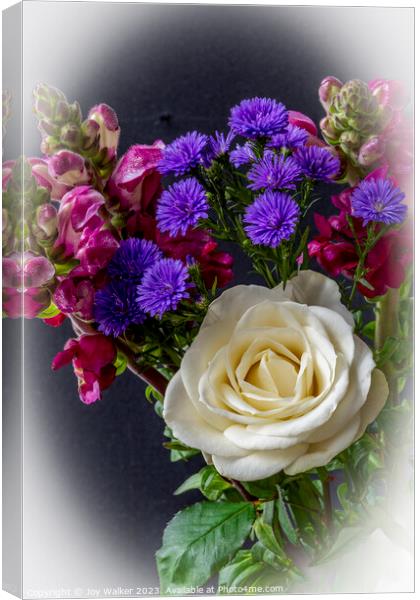 A bouquet of mixed flowers Canvas Print by Joy Walker
