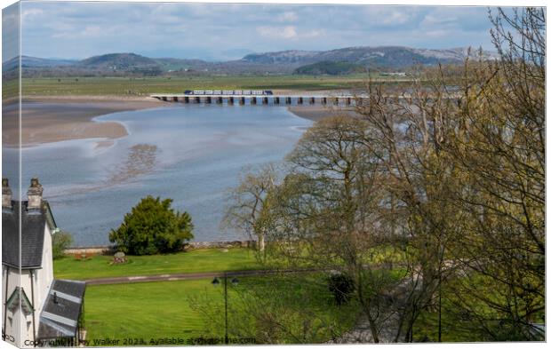 Arnside Viaduct crossing Canvas Print by Joy Walker