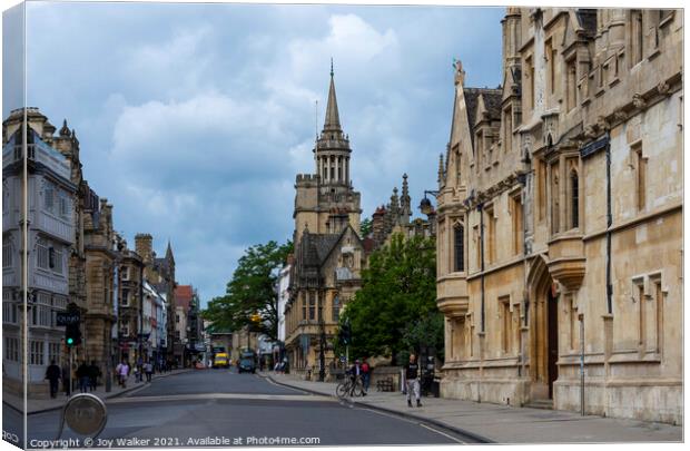 A view of the High Street in Oxford, England UK Canvas Print by Joy Walker