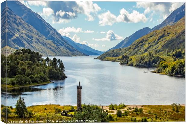 Rugged highlands of Scotland Glenfinnan Monument Canvas Print by Sue Wood