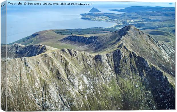 ARRAN FROM THE SKY Canvas Print by Sue Wood