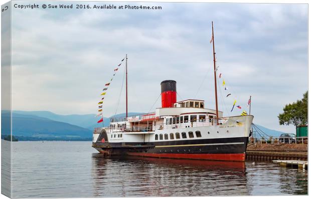 PADDLE STEAMER MAID OF THE LOCH Canvas Print by Sue Wood