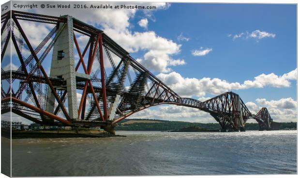 Scotland's Forth Rail Bridge under wraps Canvas Print by Sue Wood