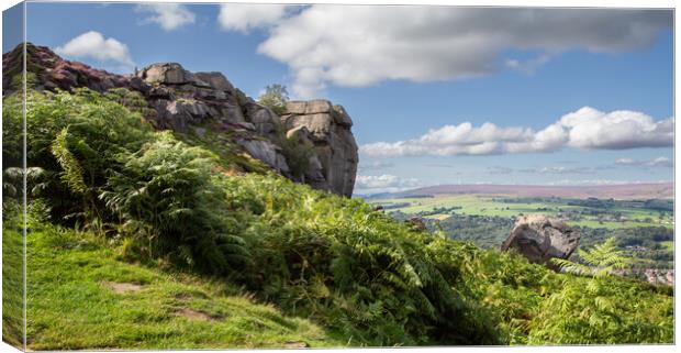 Cow and Calf Rocks, Ilkley Canvas Print by Ros Crosland