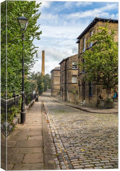 The cobbled streets of Saltaire, West Yorkshire.  Canvas Print by Ros Crosland