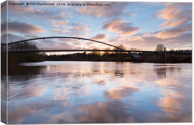 Tranquil Sunset at York Millennium Bridge Canvas Print by Phil MacDonald