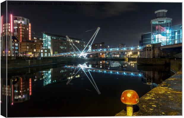 After Hours, Leeds Dock Reflections Canvas Print by Phil MacDonald