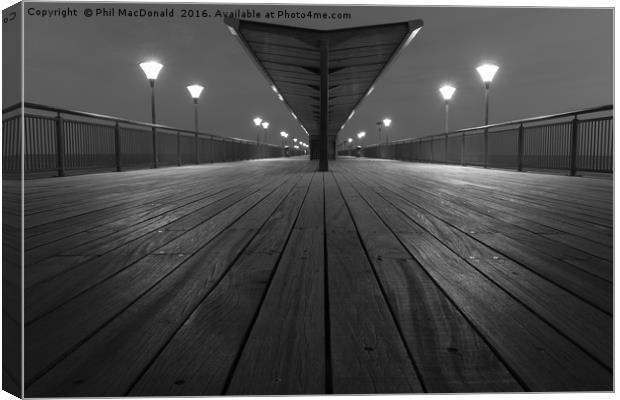 Boscombe Pier, Bournemouth Canvas Print by Phil MacDonald