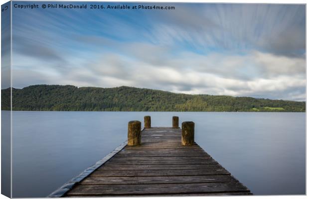 Lake District Jetty, Summer 2012 Canvas Print by Phil MacDonald