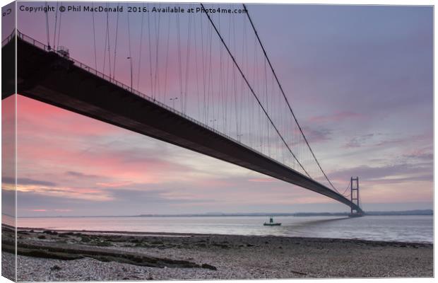 Humber Bridge Dawn, Hull Canvas Print by Phil MacDonald