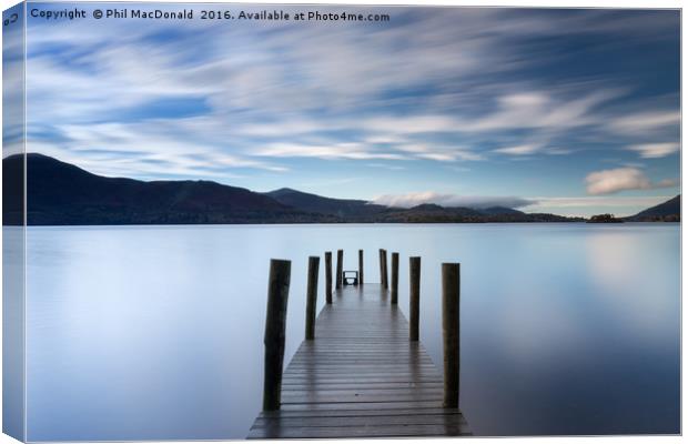 Sunset Jetty, Derwentwater in the UK Lake District Canvas Print by Phil MacDonald
