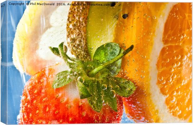 A strawberry, orange, kiwi and lemon cocktail Canvas Print by Phil MacDonald