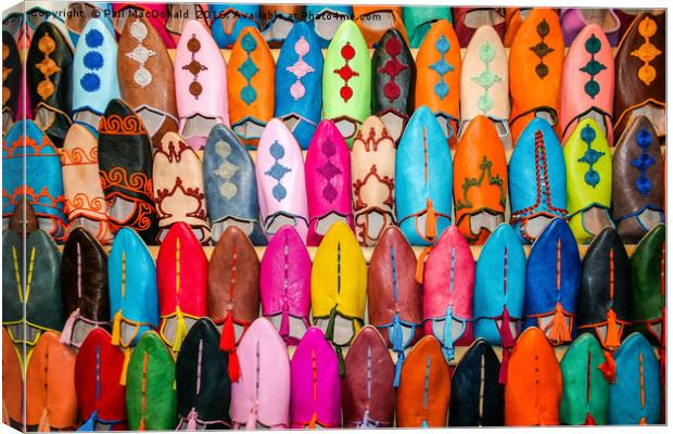 Colourful Moroccan Slippers Canvas Print by Phil MacDonald