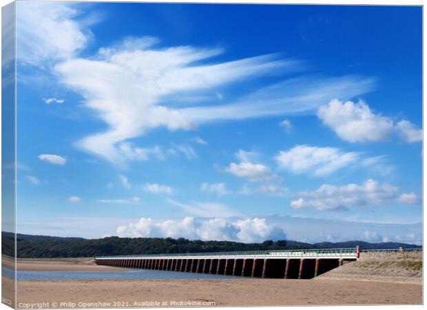 Leven Viaduct - Arnside Canvas Print by Philip Openshaw