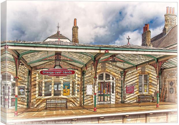 LNWR railway station - Grange Over Sands in Cumbria Canvas Print by Philip Openshaw